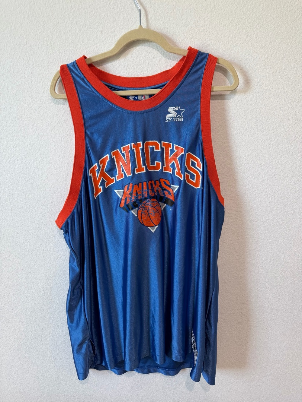 STARTER New York Knicks Blue and Orange Basketball Jersey
